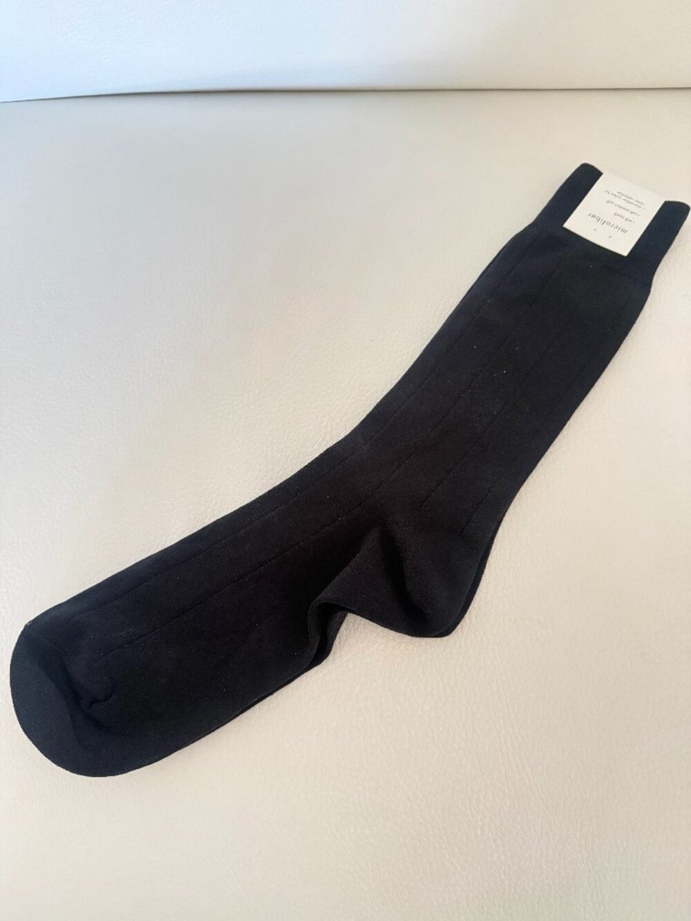 soft touch microfiber socks comfort cuff black 8.5" foot length